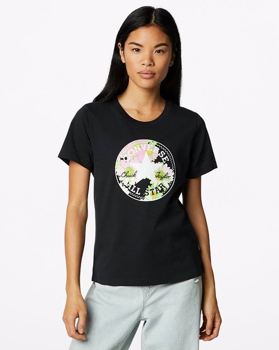 Floral Print Patch T-Shirt