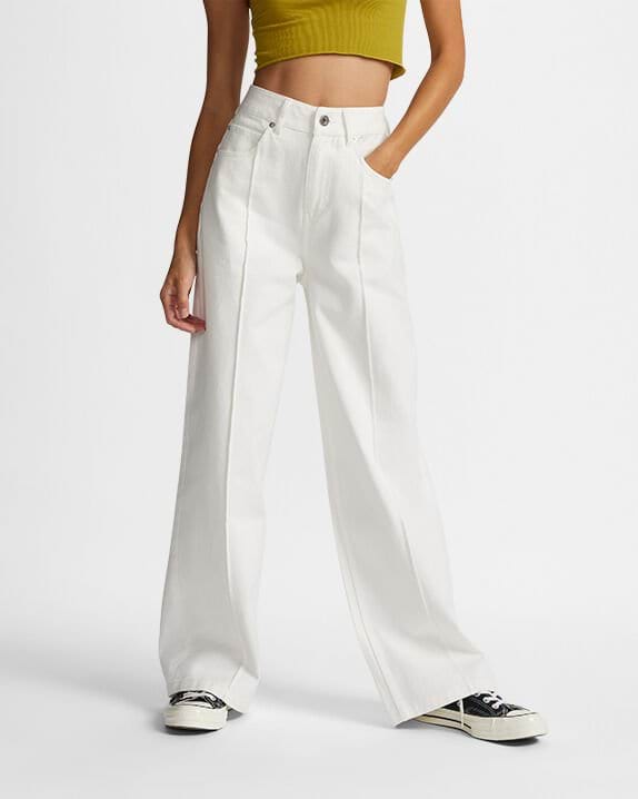 Wide Leg Twill Pant