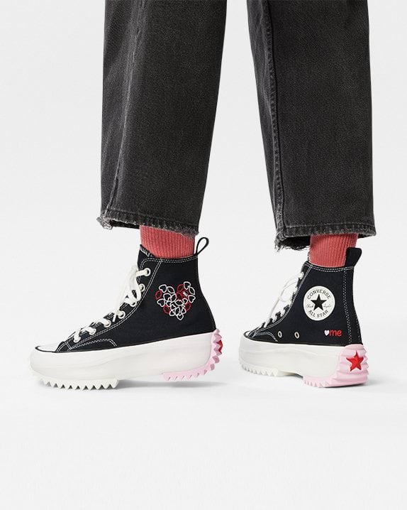 Run Star Hike Platform Embroidered Hearts