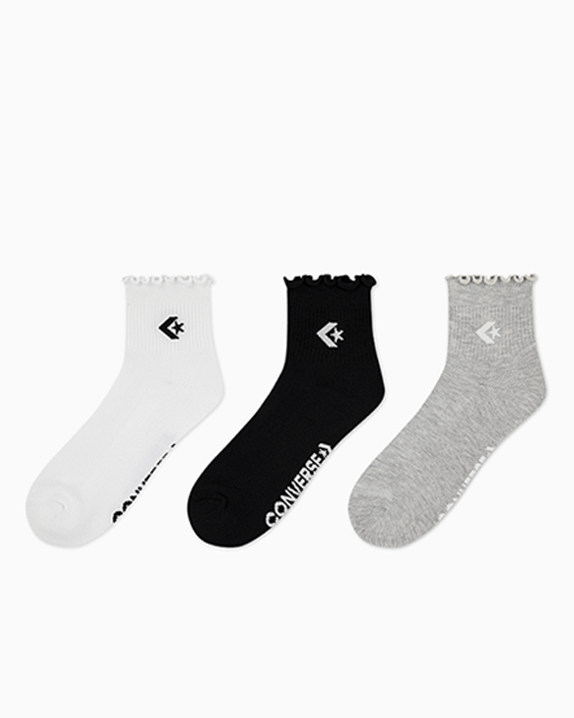 Skarpety 3-Pack Chevron Star Lettuce Cuff Quarter